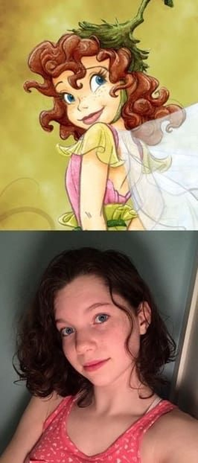 Bentuk dan fitur wajahnya benar-benar membuat wanita berikut mirip teman Tinkerbell, Prilla. Foto: Buzzfeed