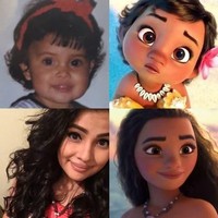 Sejak kecil, wanita berambut keriting ini sudah mirip dengan Moana. Bentuk mata, hidung, dan bibirnya pun serupa. Foto: Buzzfeed