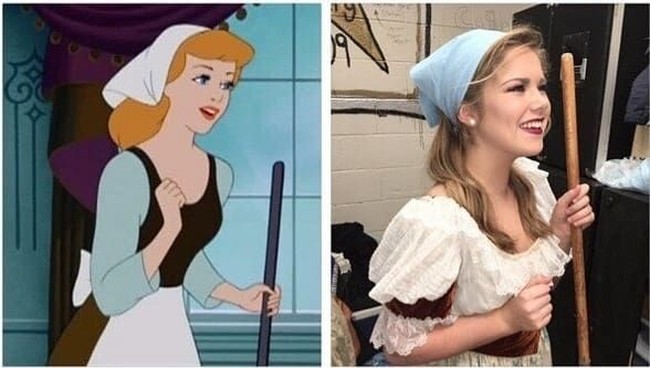 Wanita berikut tampaknya membagikan foto dirinya saat berperan sebagai Cinderella. Terlihat jelas mengapa ia dipilih memainkan karakter tersebut. Foto: Buzzfeed