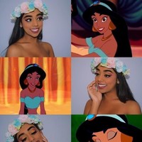 Wanita berikut punya fitur wajah yang membuatnya mirip dengan Putri Jasmine dalam Aladdin. Ia semakin mirip dengan Jasmine ketika meniru berbagai ekspresinya dalam film. Foto: Buzzfeed