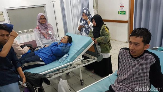 Bripka Lutfi hanya mengalami luka lecet di kepala dan istrinya shock