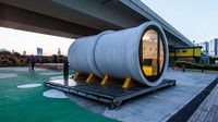 Arsitek Hong Kong James Law dari James Law Cybertecture punya ide untuk solusi krisis pemukiman di Hong Kong. Ia mendesain rumah pipa namanya OPod (James Law Cybertecture/CNN)