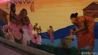 Foto: Singapore Tunnel Art merupakan terowongan yang menjadi penghubung antara Clarke Quay dan Boat Quay. Bisa dibayangkan, terowongan pejalan kaki sepanjang 500 meter ini punya dinding yang dipenuhi dengan mural. (Bonauli/detikTravel)