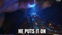 Serpihannya lalu ditempatkan di Infinity Gauntlet milik Thanos. Sebelumnya ia juga sudah memiliki Infinity Stone berwarna ungu. Foto: dok Instagram