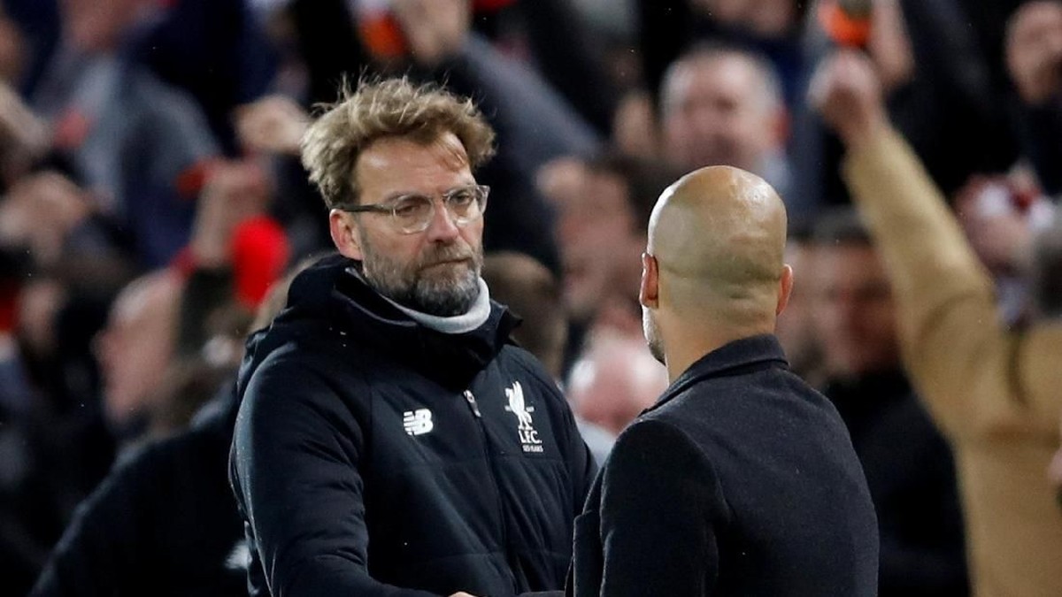 Juergen Klopp masih unggul kemenangan atas Pep Guardiola (Carl Recine/Reuters)