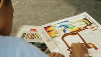 Anak-anak berkebutuhan khusus memamerkan keahlihannya dalam acara Book World Day.