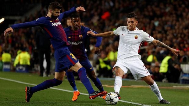 Barcelona membantai AS Roma 4-1. (