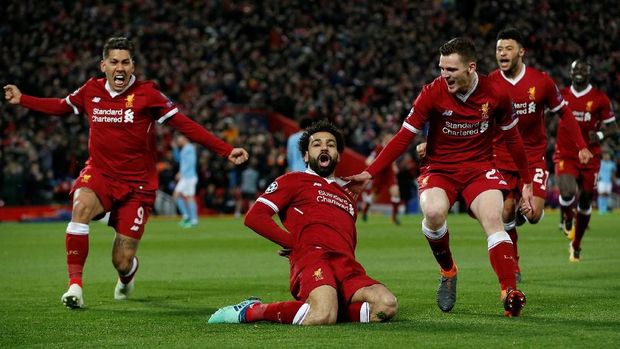 Mohamed Salah mencetak 12 gol dalam delapan laga di Anfield.