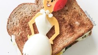 Umumnya Food Art terdiri dari bento atau secangkir latte. Tapi akun Instagram @cutechichai memilih roti sebagai wadah kreativitasnya dalam menghias makanan. Foto: Instagram @cutechichai