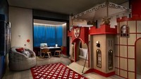 Kamar berikutnya bertema seperti sebuah kastil. Anak-anak pasti akan senang kalau menginap di sini. (The Shangri-La Hotel Singapore)
