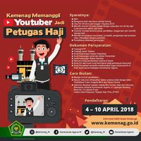 Persyaratan YouTuber jadi petugas haji. 