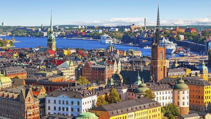 Ilustrasi Stockholm dan pulau di Swedia