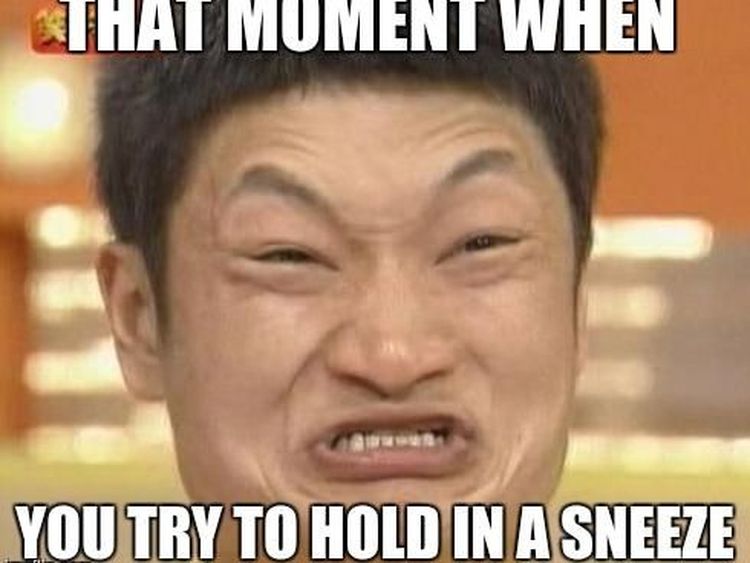 10 Meme Lucu Ekspresi Ketika Kamu Harus Menahan Bersin