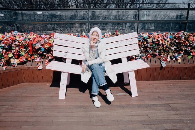 Natasha Rizky memang salah satu penggemar drama Korea. Ia pun mengunjungi tempat-tempat yang pernah menjadi lokasi drama Korea. Foto: Instagram