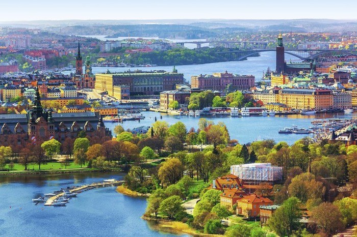 Ilustrasi Stockholm dan pulau di Swedia