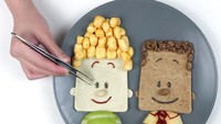 Karakter Harold dan George dari film Captain Underpants berhasil dirubah menjadi sajian roti yang artistik, lengkap dengan rambut yang ditata dari sereal. Foto: Instagram @cutechichai