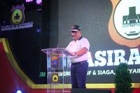 Kapolda Kalimantan Selatan Brigjen Pol. DRs. Rachmat Mulyana, memberikan sambutan sesaat sebelum prosesi launching aplikasi Sasirangan (photo by Riza Fahlupi – Alpha Enterprise)