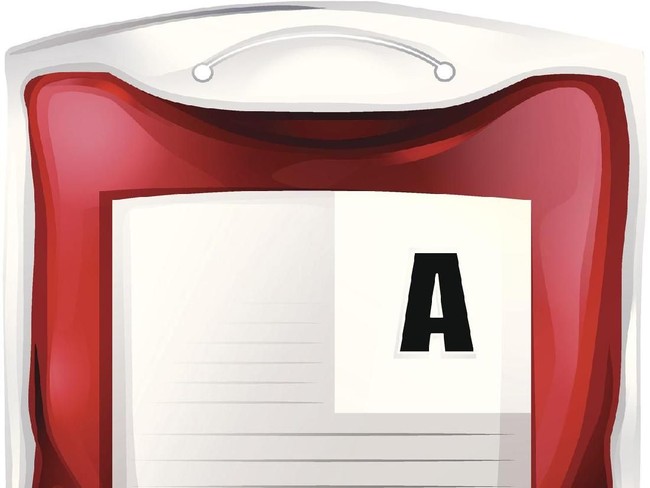 closeup of a blood bag with a label with the text O RH positive on the doctors office