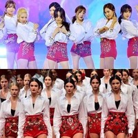 Kostum panggung Girls Generation ini sempat mengundang kontroversi karena konsepnya sangat mirip fashion show Dolce & Gabbana. Sejumlah netizen menilai kemiripan itu hanya kebetulan, tapi tak sedikit yang mengatakan kostum panggung mereka hasil plagiat. Foto: Dok. Koreaboo
