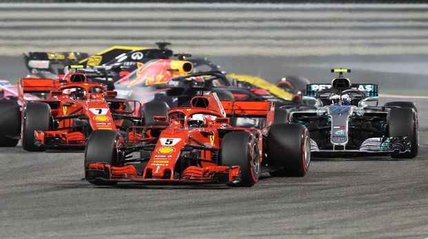 Sebastian Vettel merebut kemenangan kedua di F1 2018.