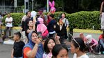 Suasana Heboh di CFD Thamrin Saat Gedung Dikira Roboh