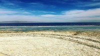 Pantai ini tidak menghadap ke laut, melainkan pesisir danau terbesar yang berada di negara bagian California. (cynthiagloriap/Instagram)