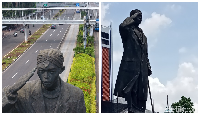 Di lokasi, masih tampak spanduk putih yang mengitari patung. Spanduk itu berisi gambar patung Jenderal Sudirman dan tertera tulisan Lestarikan Warisan Budaya Indonesia.