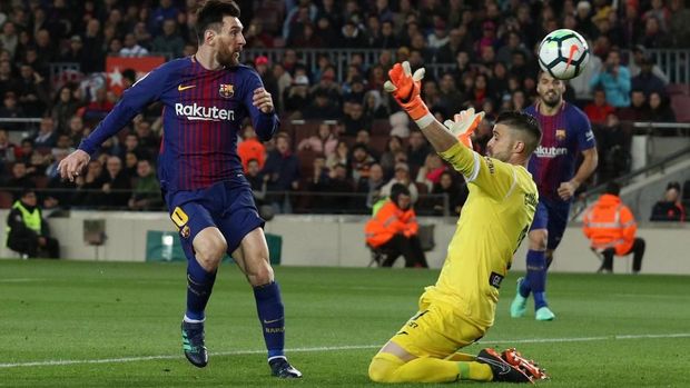 Lionel Messi mencetak hattrick pada laga lawan Leganes di La Liga akhir pekan lalu.