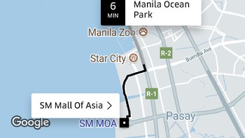 Hal serupa juga terjadi di Filipina. Singapura dan Filipina diketahui memang masih memberikan kesempatan bagi Uber untuk menjalankan aplikasinya di sana. (Foto: Screenshot)