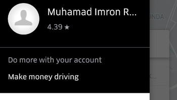 Akun pengguna Uber tetap tersimpan seperti biasa. (Foto: Screenshot)
