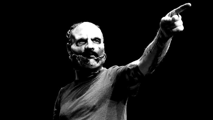 HOLLYWOOD, CA - MAY 12:  (EDITERS NOTE: Image has been digitally converted to black and white.) Singer Corey Taylor of Slipknot performs during the Ozzy Osbourne and Corey Taylor special announcement at the Hollywood Palladium on May 12, 2016 in Hollywood, California. Ozzfest and Knotfest are joining together for a weekend of music September 24th and 25th in San Bernardino, California.  (Photo by Kevin Winter/Getty Images)