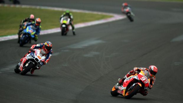 Marc Marquez sempat dihukum turun tiga posisi saat start di MotoGP Amerika.