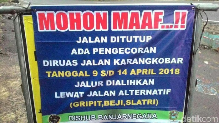 Ada Pengecoran, Jalur Utama Banjarnegara-Dieng Ditutup 6 Hari