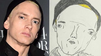 Begini wujud Eminem jika disulap jadi karikatur surealis. Foto: instagram.com/tw1tterpicasso