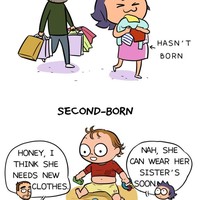 Kalau bisa anak pertama dipakaikan busana paling stylish setiap hari. Tapi untuk anak kedua, bisa pakai baju turunan kakaknya pun sudah bagus. Foto: Weng Chen