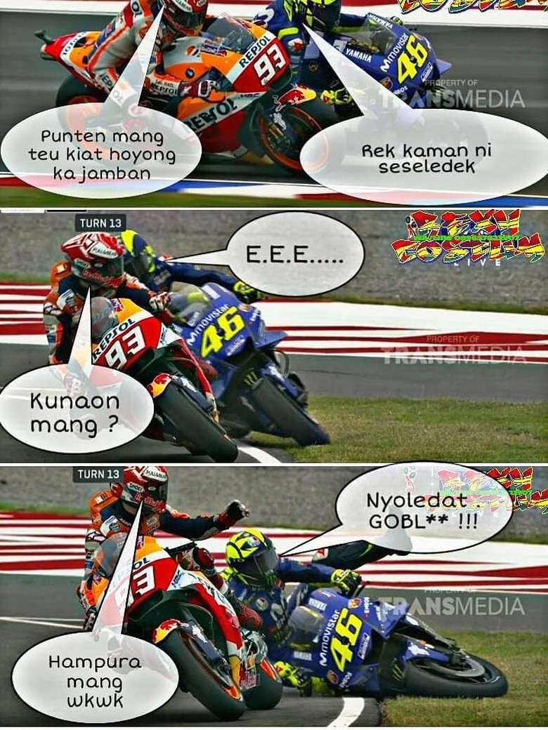 Meme Meme Lucu Rossi Vs Marquez