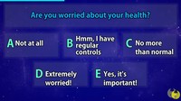 Seberapa peduli sih sama kesehatan kamu? Enggak sama sekali = 10 poin, Aku sih rutin cek = 30 poin, Normal aja sih = 20 poin, Takut banget! = 50 poin, Ya peduli dong soalnya penting = 40 poin. (Foto: Youtube/Mister Test)