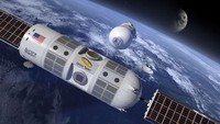 Tamu hotel bisa merasakan mengapung dalam gravitasi nol. Yang lainnya adalah bisa memandang planet Bumi dari luar angkasa (CNN Travel/Orion Span)