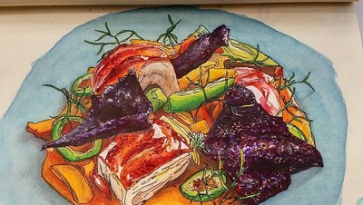 Tak Hanya Memasak, Chef Ini Juga Jago Bikin Ilustrasi Makanan dan Daging