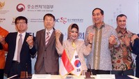 Ketua Umum DPP Ikatan Wanita Pengusaha Indonesia (Iwapi), Nita Yudi menghadiri acara Korea- Indonesia SMEs Business Matchmaking dan Seminar Marketing 4.0 bersama MarkPlus, Incmarketing 4.0 di Shangri-La Hotel, Jakarta, Selasa (10/4/2018). Foto: dok. BKPM