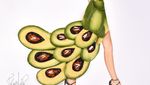 Keren! Lukisan Wanita Ini Diberi Baju dari Susunan Buah dan Kulitnya