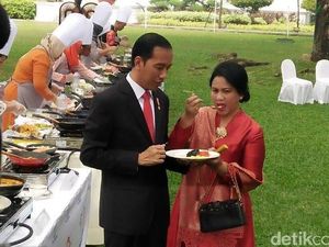 Potret Iriana Jokowi Saat Menenteng Minuman dan Makan Bareng Donald Trump