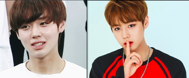 Imej imut Park Ji Hoon berubah menjadi lebih fierce saat personel Wanna One ini menerapkan makeup mata smokey eyes bernuansa cokelat. Foto: Istimewa