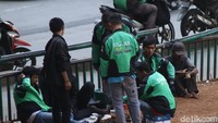 Mereka juga asyik beristirahat di jalur hijau yang ada pembatas jalannya.
