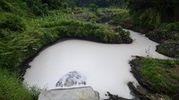 Data dari Wahana Lingkungan Hidup Indonesia (Walhi) mencatat setidaknya 25 perusahaan di Kabupaten Bandung Barat masih membuang limbah industri ke anak Sungai Citarum ini. Raisan Al Farisi/ANTARA FOTO.