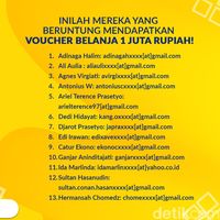 Ini Daftar Pemenang Rejeki Nama Jilid II, Kamu Kah Salah Satunya?