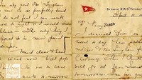 Sebuah surat langka yang ditulis di atas kapal Titanic sebelum tenggelam, dilelang. Isi surat berusia 106 tahun itu menjelaskan mengenai kehidupan di hari-hari terakhir sebelum kapal tersebut mengalami kecelakaan. Surat ditulis oleh penumpang selamat bernama Kate Buss pada 10 April 1912. (Foto: Dok. Fox News)
