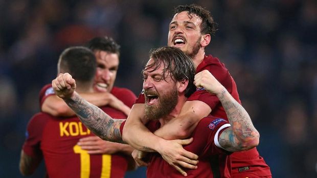 AS Roma tampil gemilang saat melumat Barcelona dengan skor 3-0 di Stadion Olimpico.