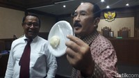 Tampak bakpao yang dibawa Fredrich ditaruh di atas piring styrofoam serta dilapisi plastik.