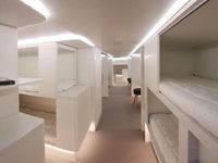 Kamar tidur di dalam akrgo pesawat Airbus